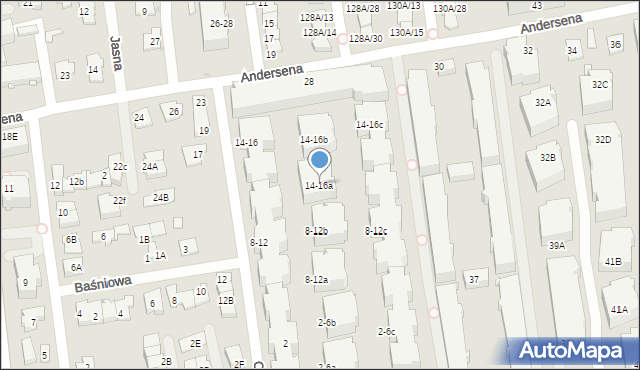 Ząbki, Calineczki, 14-16a, mapa Ząbki