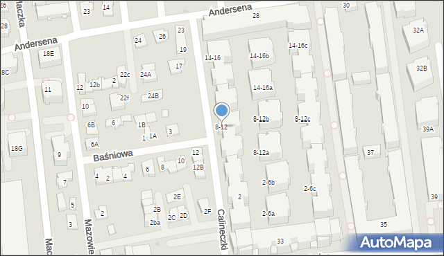 Ząbki, Calineczki, 8-12, mapa Ząbki