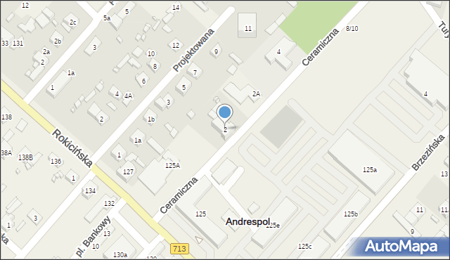 Andrespol, Ceramiczna, 2, mapa Andrespol