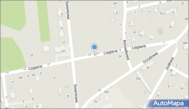 Biała Podlaska, Ceglana, 11-13, mapa Białej Podlaskiej