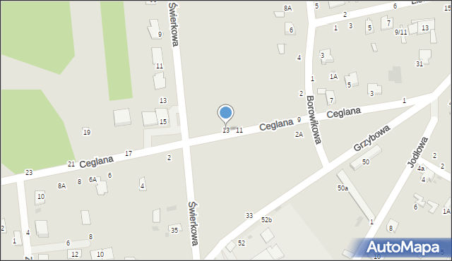 Biała Podlaska, Ceglana, 13, mapa Białej Podlaskiej