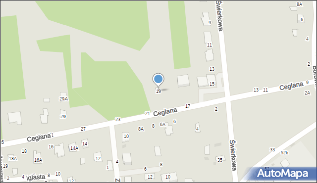 Biała Podlaska, Ceglana, 19, mapa Białej Podlaskiej