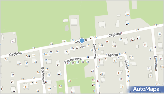 Biała Podlaska, Ceglana, 20A, mapa Białej Podlaskiej