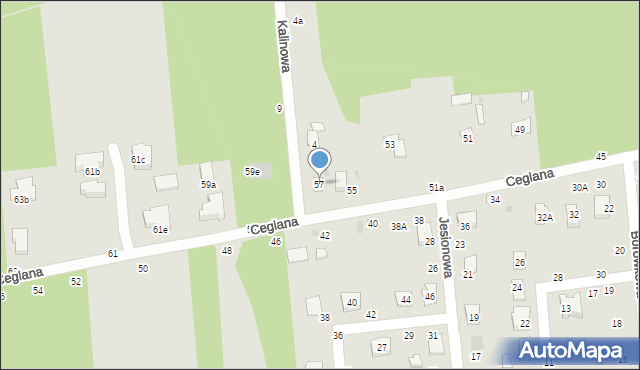 Biała Podlaska, Ceglana, 57, mapa Białej Podlaskiej