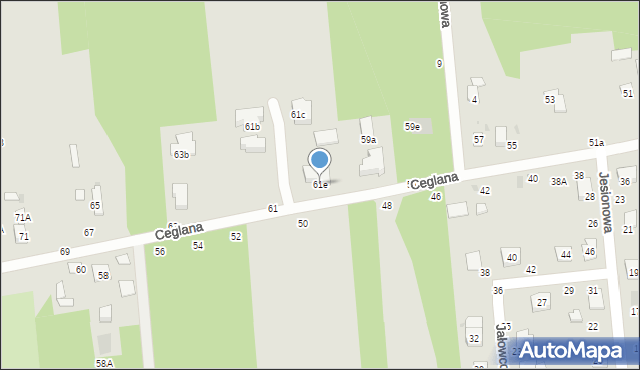 Biała Podlaska, Ceglana, 61e, mapa Białej Podlaskiej