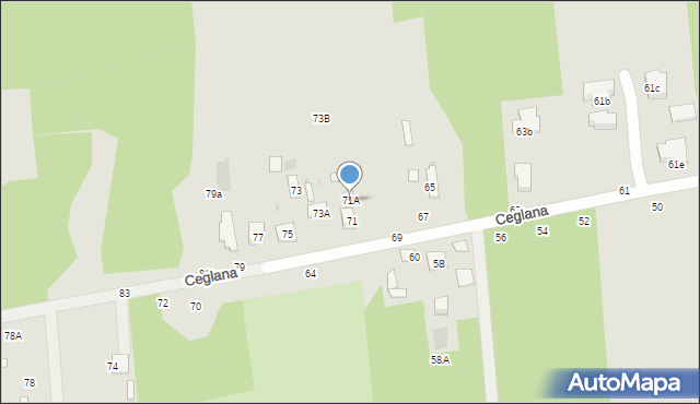 Biała Podlaska, Ceglana, 71A, mapa Białej Podlaskiej