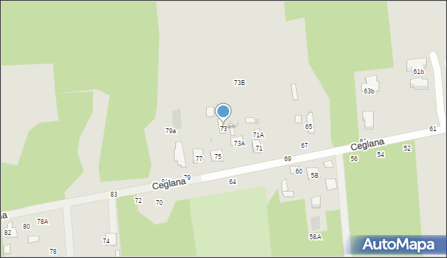 Biała Podlaska, Ceglana, 73, mapa Białej Podlaskiej