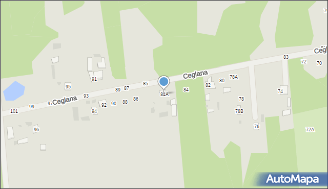 Biała Podlaska, Ceglana, 84A, mapa Białej Podlaskiej