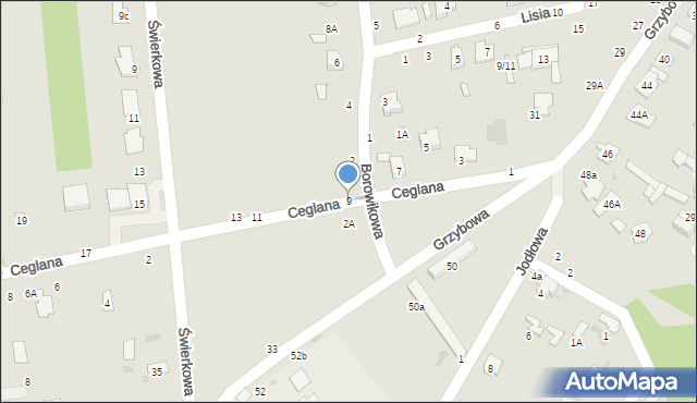 Biała Podlaska, Ceglana, 9, mapa Białej Podlaskiej