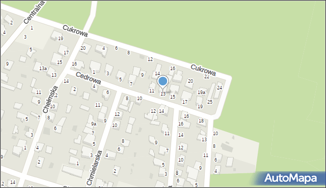 Białe Błota, Cedrowa, 13, mapa Białe Błota