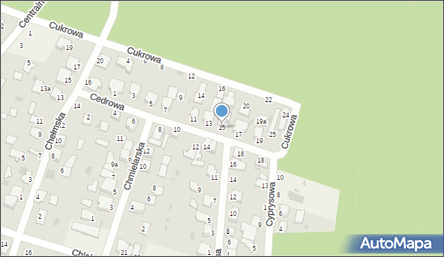 Białe Błota, Cedrowa, 15, mapa Białe Błota
