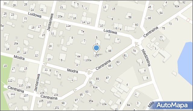Białe Błota, Centralna, 100, mapa Białe Błota