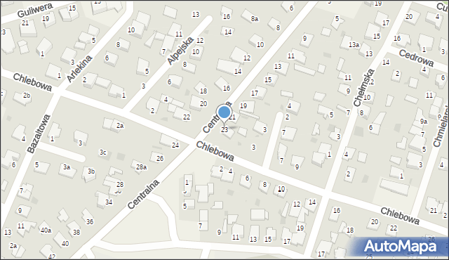 Białe Błota, Centralna, 23, mapa Białe Błota