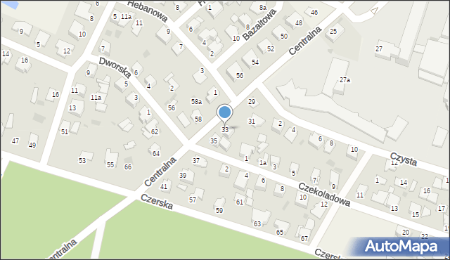 Białe Błota, Centralna, 33, mapa Białe Błota