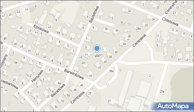 Białe Błota, Centralna, 40a, mapa Białe Błota