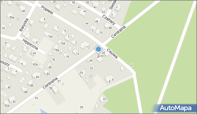 Białe Błota, Centralna, 47, mapa Białe Błota