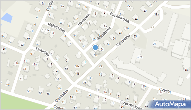 Białe Błota, Centralna, 56, mapa Białe Błota