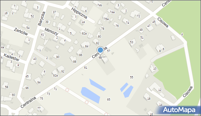 Białe Błota, Centralna, 59, mapa Białe Błota