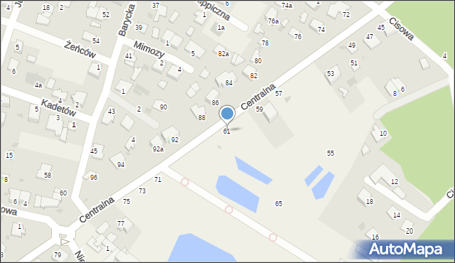 Białe Błota, Centralna, 61, mapa Białe Błota
