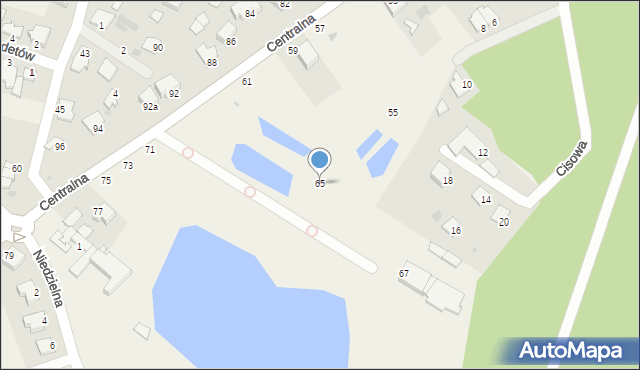 Białe Błota, Centralna, 65, mapa Białe Błota