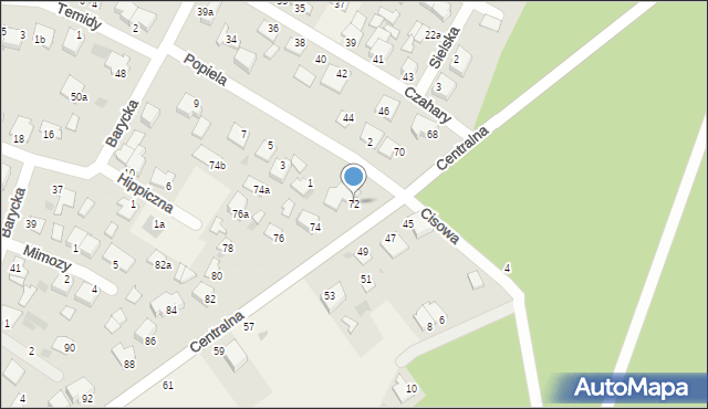 Białe Błota, Centralna, 72, mapa Białe Błota