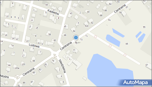 Białe Błota, Centralna, 75, mapa Białe Błota