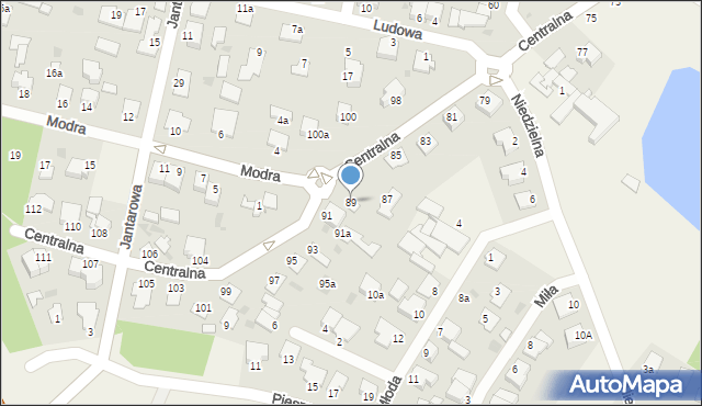 Białe Błota, Centralna, 89, mapa Białe Błota
