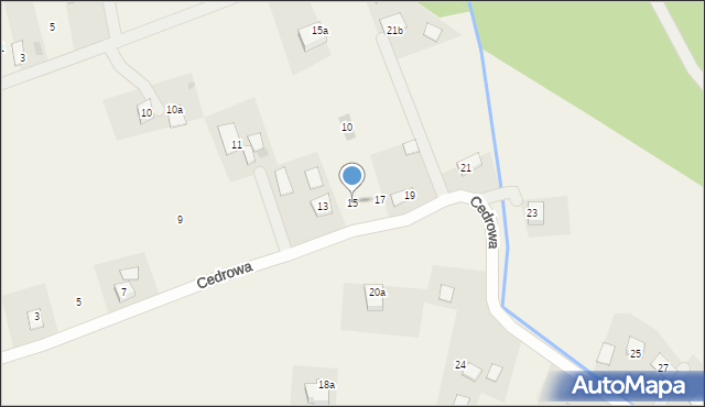 Biały Bór, Cedrowa, 15, mapa Biały Bór