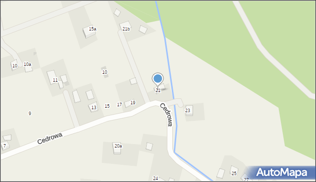 Biały Bór, Cedrowa, 21, mapa Biały Bór