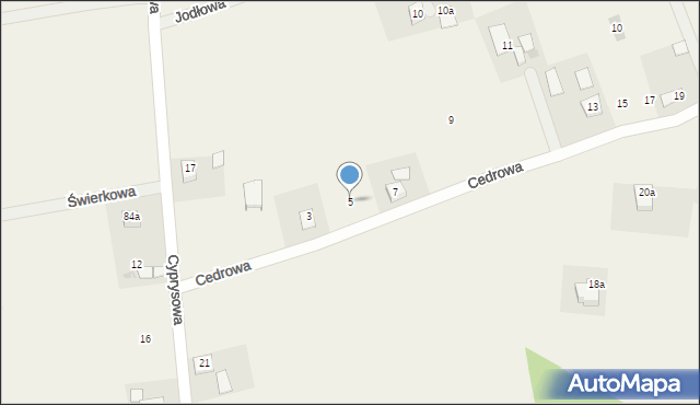 Biały Bór, Cedrowa, 5, mapa Biały Bór