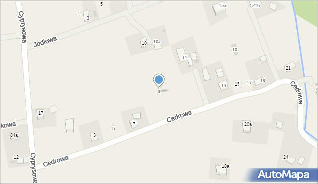 Biały Bór, Cedrowa, 9, mapa Biały Bór