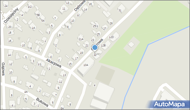 Białystok, Cedrowa, 12, mapa Białegostoku