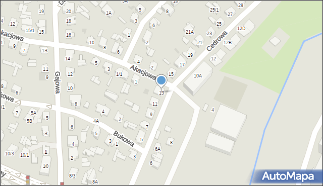 Białystok, Cedrowa, 13, mapa Białegostoku