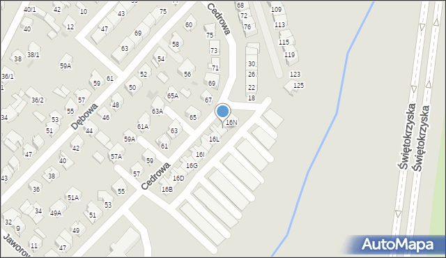 Białystok, Cedrowa, 16M, mapa Białegostoku