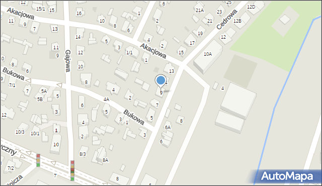 Białystok, Cedrowa, 9, mapa Białegostoku