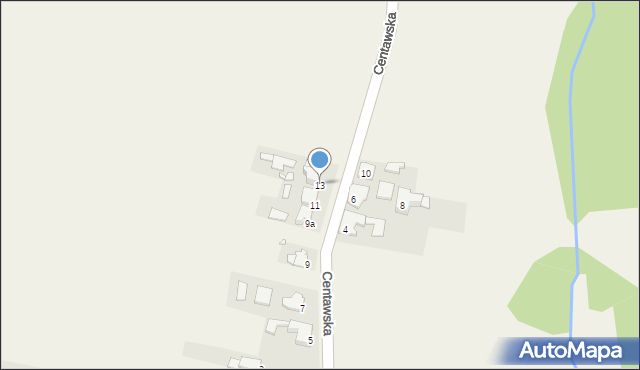 Błotnica Strzelecka, Centawska, 13, mapa Błotnica Strzelecka