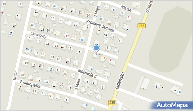 Brusy, Ceynowy Floriana, dr., 5, mapa Brusy