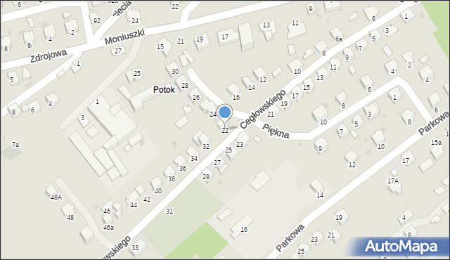 Brzozów, Cegłowskiego Stanisława, 22, mapa Brzozów