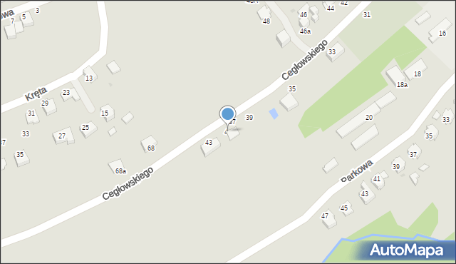 Brzozów, Cegłowskiego Stanisława, 41, mapa Brzozów