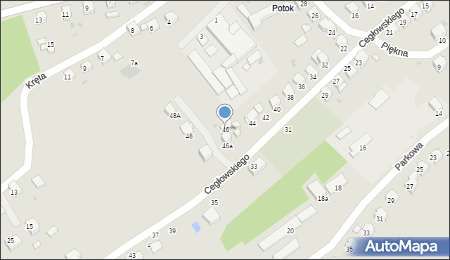 Brzozów, Cegłowskiego Stanisława, 46, mapa Brzozów