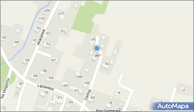 Buczkowice, Cerhla, 889, mapa Buczkowice