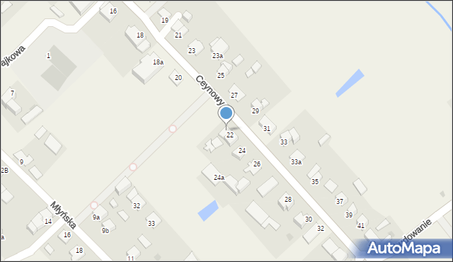 Bukowiec, Ceynowy Floriana, dr., 22a, mapa Bukowiec
