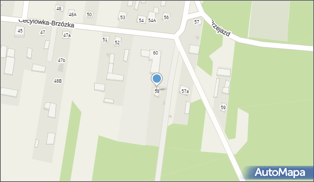 Cecylówka-Brzózka, Cecylówka-Brzózka, 58, mapa Cecylówka-Brzózka