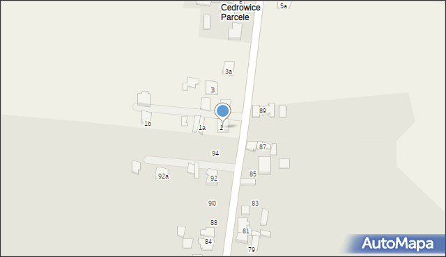 Cedrowice-Parcela, Cedrowice-Parcela, 1/2, mapa Cedrowice-Parcela