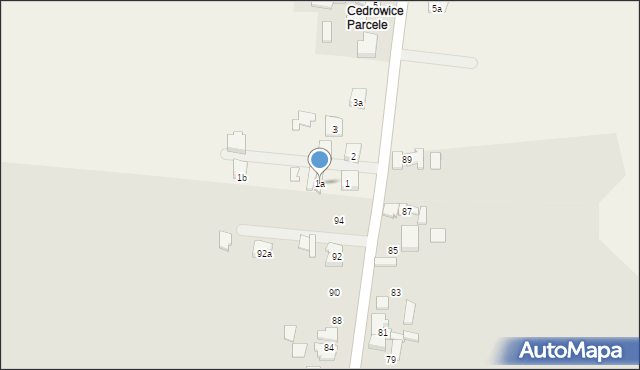Cedrowice-Parcela, Cedrowice-Parcela, 1a, mapa Cedrowice-Parcela
