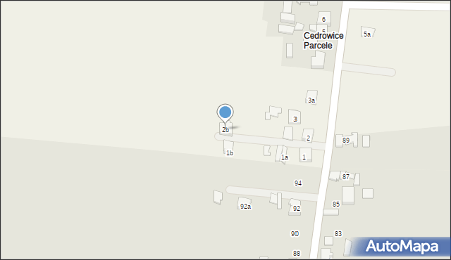 Cedrowice-Parcela, Cedrowice-Parcela, 2b, mapa Cedrowice-Parcela