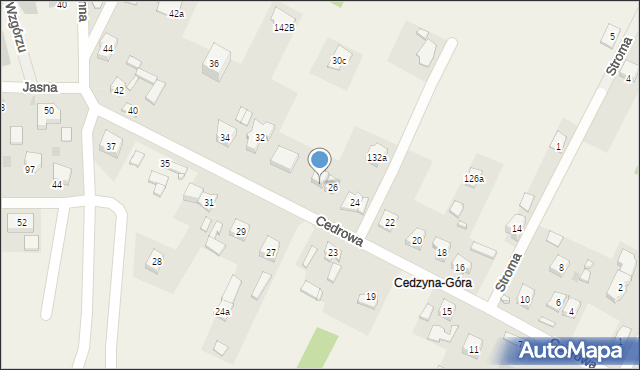 Cedzyna, Cedrowa, 28, mapa Cedzyna