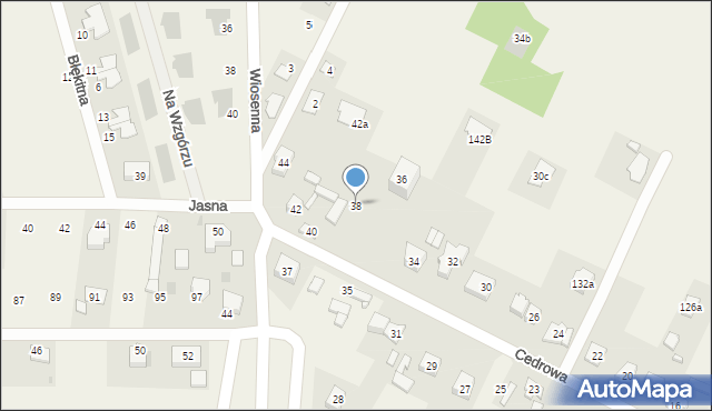 Cedzyna, Cedrowa, 38, mapa Cedzyna
