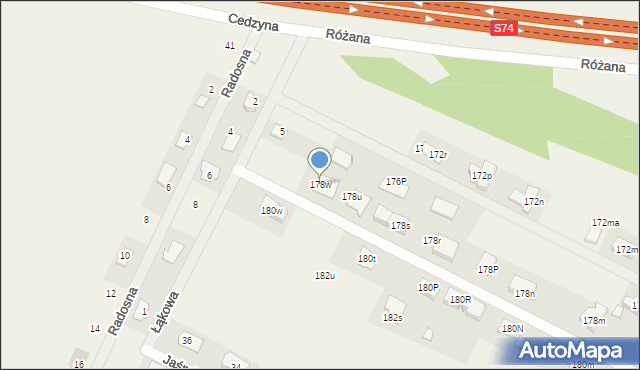 Cedzyna, Cedzyna, 178w, mapa Cedzyna