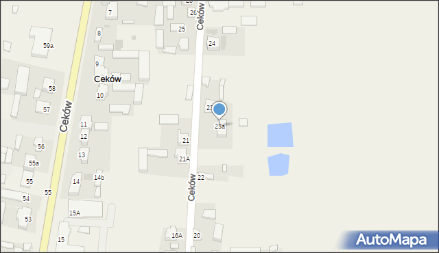 Ceków, Ceków, 23a, mapa Ceków